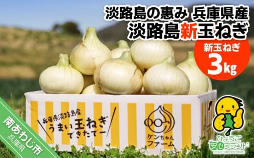 【新玉予約！】＼うまい玉ねぎできたでー／ 特別栽培・新玉ねぎ3㎏  ～ひょうご安心ブランド認証取得～◆配送3月中旬～6月中旬