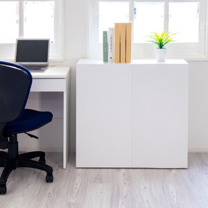 隠せる背面収納ワゴン A4ファイル対応 幅80 高さ80 AKU105646091