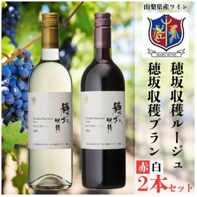 ふるさと納税 富士河口湖町 「穂坂収穫ルージュ」「穂坂収穫ブラン」山梨ワイン赤白2本セット