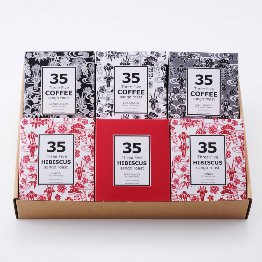＜35COFFEE＞コーヒー＆ハイビスカスティ 6箱入セット