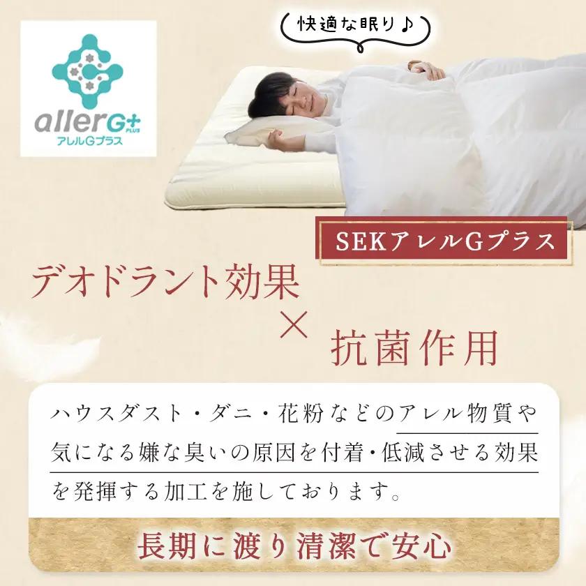 抗ウイルス加工羽毛掛ふとん ポーランド産ホワイトダック93%【SD】≪みやこんじょ快速便≫〔117-E102-R〕_(都城市) 羽毛布団 寝具 抗菌防臭加工 ダウン SEKアレルGプラス加工 日本製 