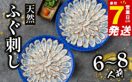 【 7営業日以内発送 】 ふぐ 刺身 6~8人前 ふぐ