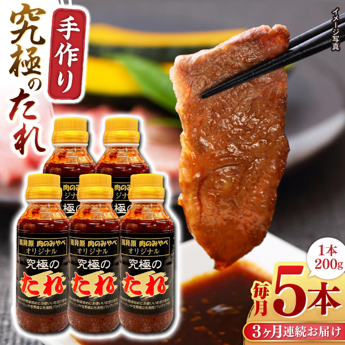 【全3回定期便】 自家製 究極のたれ 200g×5本セット 【肉のみやべ】 [YAC028]