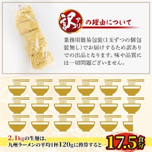 y378 ＜訳あり＞中華麺（ラーメン）個包装なし・卵不使用！業務用ラーメン玉(計2.1kg・140g×15個)【霧島製萌】