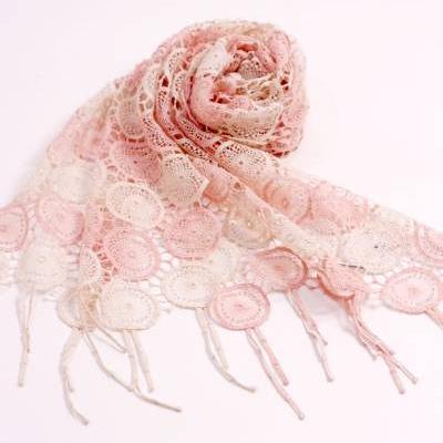 ふるさと納税 朝倉市 桜染 綿エンブロイスカーフ　アリウム