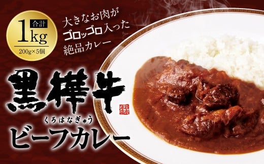 
黒樺牛 ビーフカレー 1食 200g×5個 合計1kg 黒毛和牛 カレー
