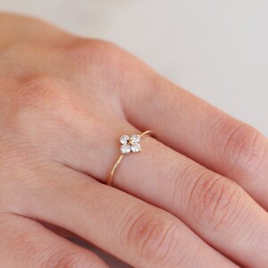 K10YG 4石 ダイヤモンドリング H-3