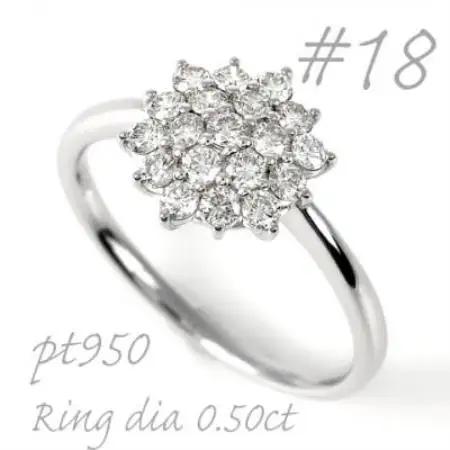 プラチナ ダイヤモンドリング 0.50CT  R3686DI-P2 #18【配送不可地域：離島・沖縄県】【1755020】