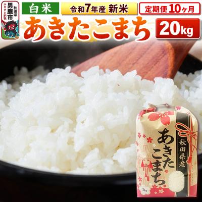 ふるさと納税 男鹿市 《定期便10ヶ月》令和7年産 【白米】秋田県産 あきたこまち 20kg|23_kml-032010