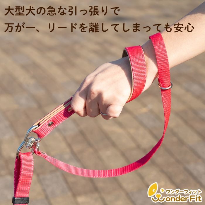 No.319 手持ちリード大型犬用 すっぽ抜け防止 ダブルリード ねじれ防止 170g