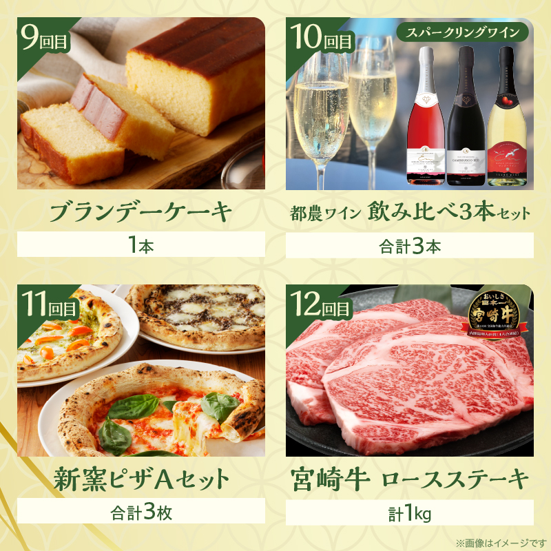 ≪12か月お楽しみ定期便≫都農町定期便(竹) _T999-0091【肉 加工品 デザート 国産 人気 ギフト 食品 自家製 簡単調理 贈り物 お土産 送料無料 プレゼント】