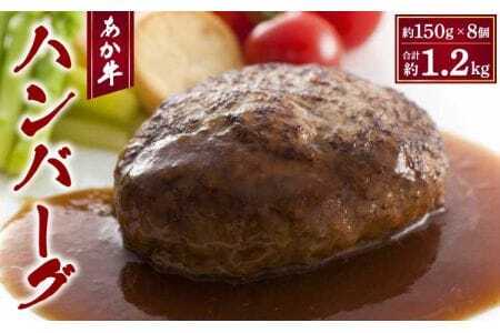 ハンバーグ あか牛ハンバーグ 合計約1.2kg(約150g×8個) 熊本県産ハンバーグ 牛肉ハンバーグ あか牛ハンバーグ 牛ハンバーグ