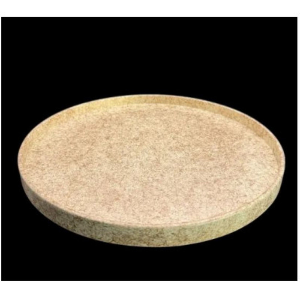 木製 丸トレイ 乱糸（マット仕上げ）漆白［NF67］