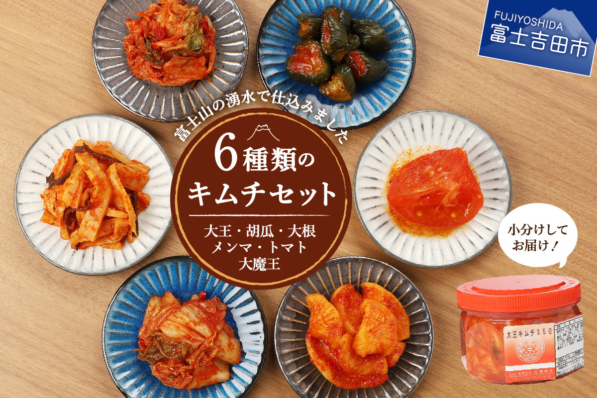 
キムチ 詰め合わせ 6種類 キムチ彩りセット 食べ比べセット 白菜キムチ カクテキ オイキムチ メンマキムチ トマト 大魔王キムチ 大根 胡瓜 山梨 富士吉田
