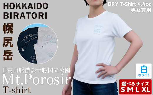 【日本百名山】幌尻岳記念Tシャツ 選べるサイズ S M L XL 選べる色 紺 白（白 Mサイズ） BRTJ026