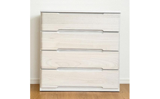 
                  74幅4段 チェスト ホワイト 白 衣類 収納 チェスト タンス たんす 桐材 天然木 国産 大川家具 完成品 大容量
                