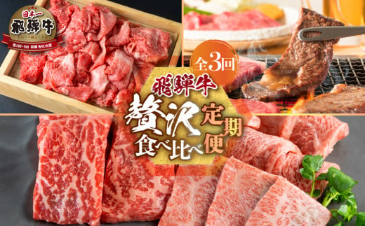 
《定期便》飛騨牛 3回お届け 3ヶ月 ごちゃまぜ 焼肉 切り落とし 希少部位 カイノミ ステーキ 和牛 肉 霜降り 赤身 食べ比べ 50000円 5万円 [S345]
