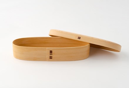 225P6005 【大館曲げわっぱ】白木　長手弁当箱(小) 【配送日指定不可】