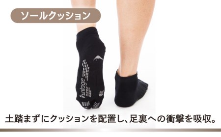 【23-25cm】Runtage ゴルフソックス アスリートラウンドPRO Ver.2 ショート丈＜ホワイト＞【イイダ靴下株式会社】[HBB012]