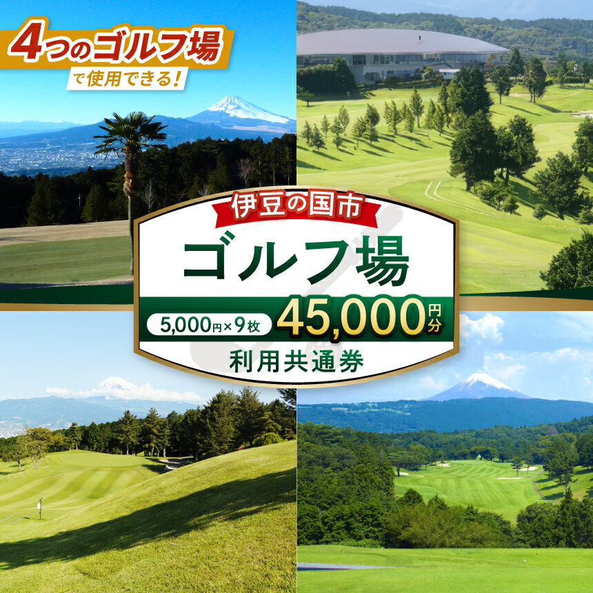 【ふるさと納税】 伊豆の国市ゴルフ場利用共通券（5000円×9枚） ／ ゴルフ場 ゴルフ チケット 体験 プレー 利用券 伊豆の国 静岡県 静岡 国内
