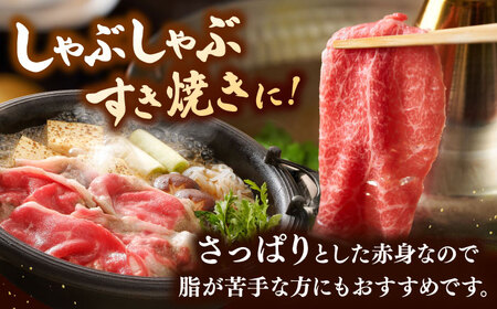【全12回定期便】【訳あり！】A4ランク以上！博多和牛 赤身（肩・モモ）霜降り しゃぶしゃぶすき焼き用 600g 桂川町/株式会社 MEAT PLUS [ADAQ134] 赤身 すきやき 国産 和牛 