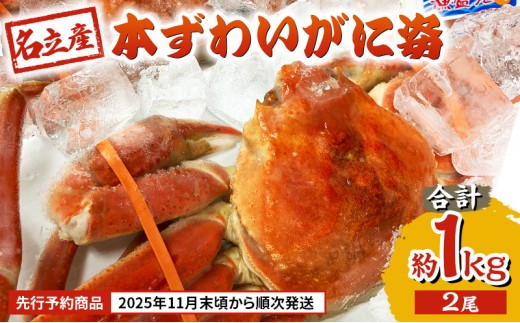 
                  名立産 本ずわいがに姿 2尾 合計約1.0kg 新潟 上越 ズワイガニ 冷凍カニ 海産物 ゆめ企画名立
                
