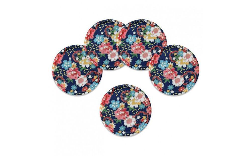 タツクラフト 友禅和紙コースター 5枚セット 桜 牡丹文 【Tk341】 303446_DA90140VC06