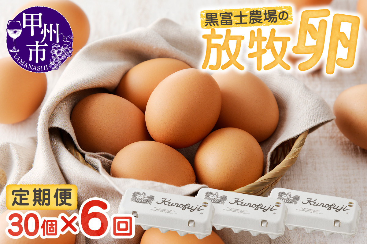 
                  甲州放牧卵の定期便 30個×6回　F-501【卵 たまご 放牧卵 定期便】
                