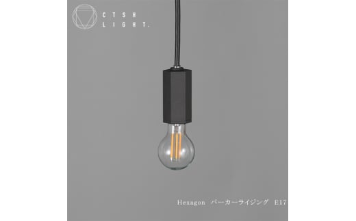 CTSH LIGHT. ペンダントライト＜HEXAGONパーカーライジング E17＞ 瑞浪市 / ジオニック 照明器具 ソケット 鉄 ブラック [AZBQ099]