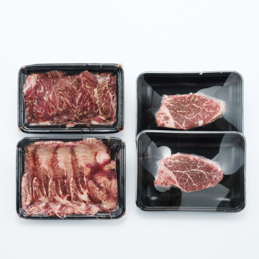 ＜ヨロンアイランドビーフ＞ヒレステーキ150g×2枚/ハラミ焼肉150g×1枚/タン焼肉150g×1枚