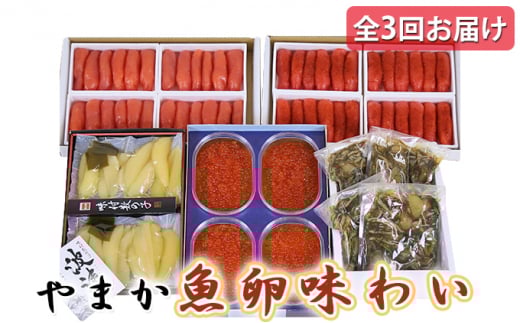 【やまか】魚卵味わい　全3回お届け