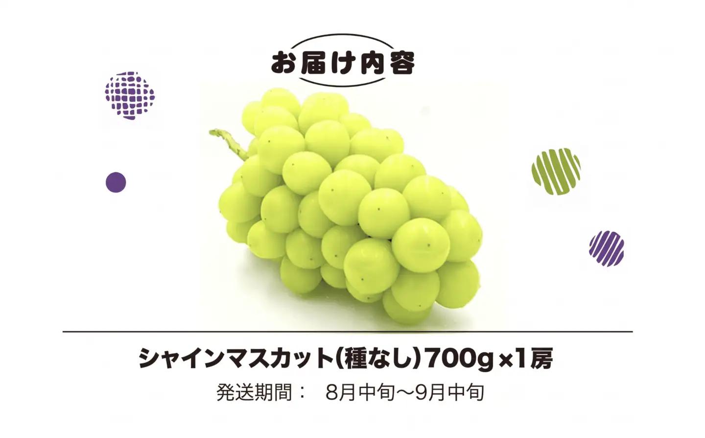 【2026年発送】シャインマスカット 700g (1房) 