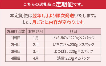 【先行予約】【4回定期便】いちご4品種食べ比べ 白いちごも！ /  いちご [IAP011]