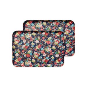 タツクラフト 友禅和紙トレー M 33cm 2枚セット 桜 牡丹文