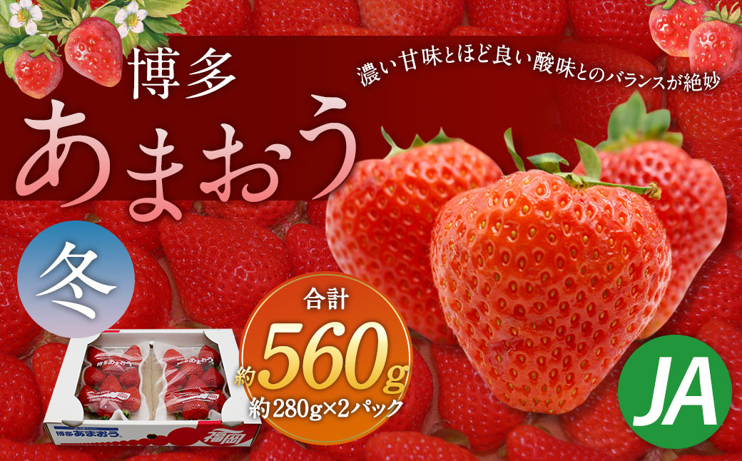 
博多 あまおう 2パック（冬）【2024年12月上旬～2025年1月下旬発送予定】
