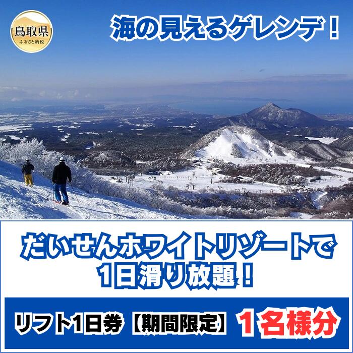 【ふるさと納税】B25-038 だいせんホワイトリゾートで1日滑り放題！リフト1日券（1名様分）【期間限定】おすすめ 鳥取県 大山 だいせん スキー リフト