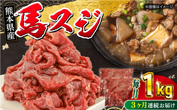 
【全3回定期便】 馬スジ 1kg ( 500g × 2 ) 【五右衛門フーズ】 [YBZ040]
