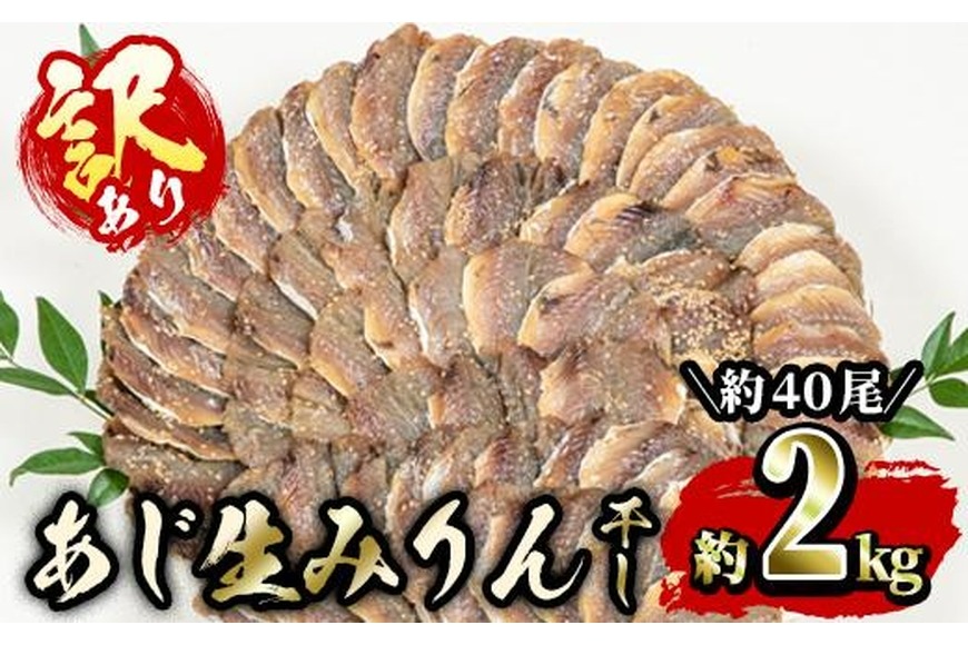 ＜訳あり・業務用＞あじの生みりん干し (計約2kg・約40尾) 干物 ひもの 鯵 アジ お酒のおつまみ 大分県 佐伯市 【GH003】【増野善雄商店】