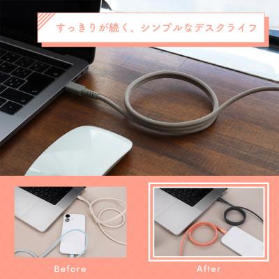 ふるさと納税 海老名市 マグネットケーブル USB-C to USB-C アーモンドミルク (MOT-MGCC100-AM) |  | 02