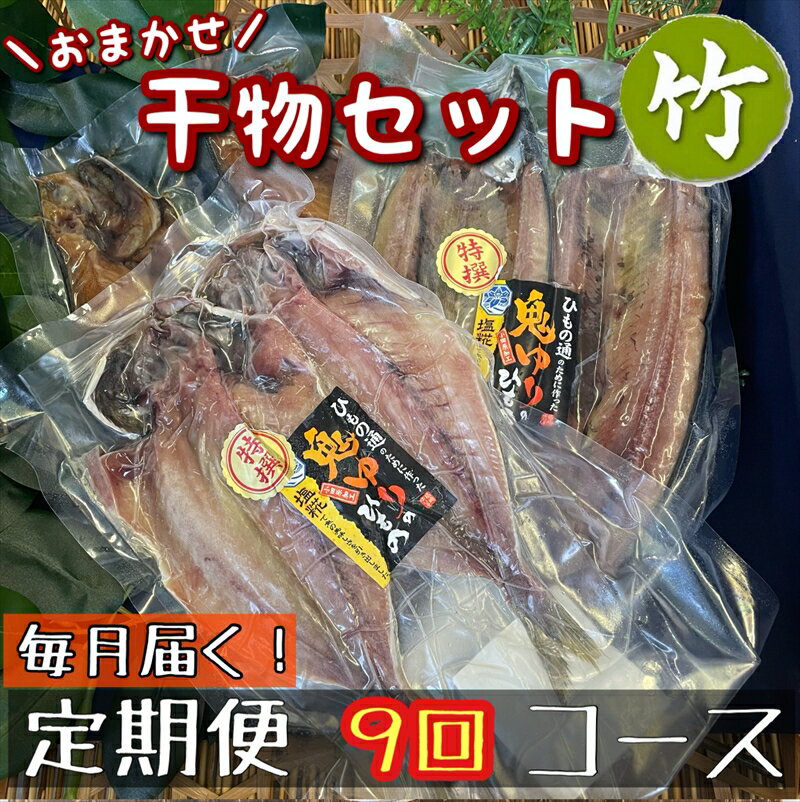 【毎月定期便9回】厳選！小田原の旬の干物セット 竹【 まぐろや 神奈川県小田原市 】