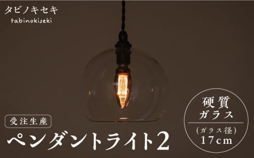 【配線ダクトレール用プラグ】ペンダント ライト 2 （ガラス 径17cm）  糸島市 / タビノキセキ [ADB035-2]