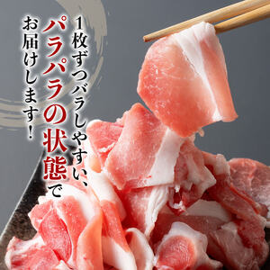 【12ヶ月定期便】宮崎県産豚肉　放牧豚パラパラ小間切れ1.25kg（250g×5袋）【 豚肉 豚 肉 小間切れ 細切れ 炒め物 】