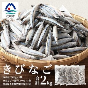 枕崎産 きびなご【合計2kg】冷凍 一夜干し 唐揚げ用 詰め合わせ A3-110【配送不可地域：離島】【1166367】