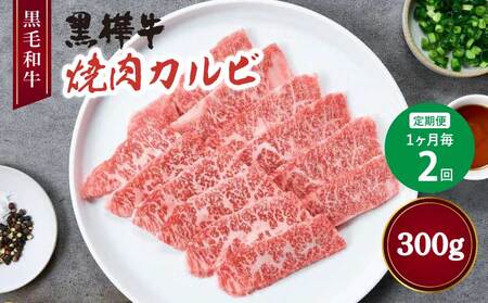 【1ヶ月毎2回定期便】 黒毛和牛焼肉用カルビ 300g