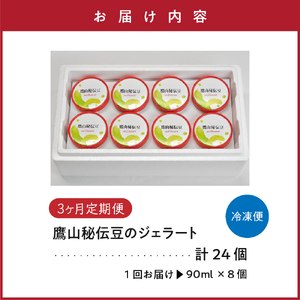 【3ヶ月定期便】鷹山秘伝豆のジェラート(90ml)〔8個入り×3ヶ月〕 枝豆