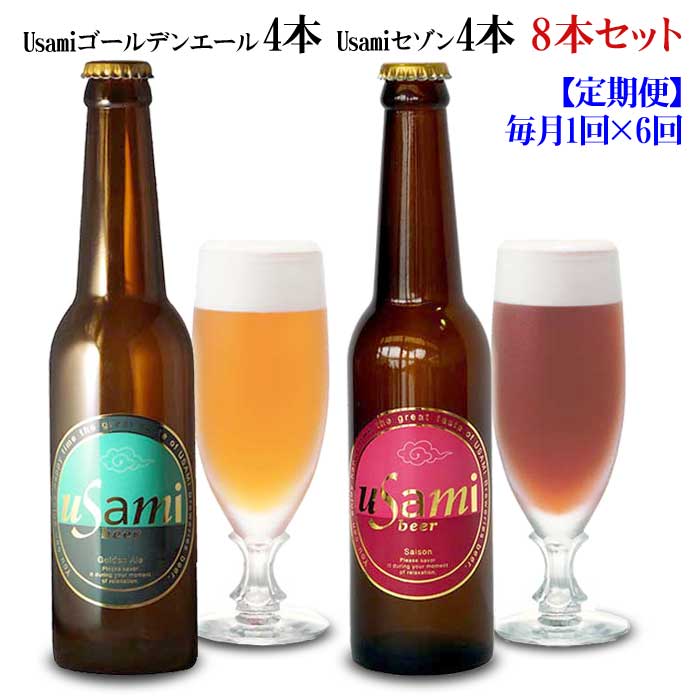 W06【ふるさと納税】【定期便 全6回】Usamiビール2種×4本(8本セット) 毎月1回×6回