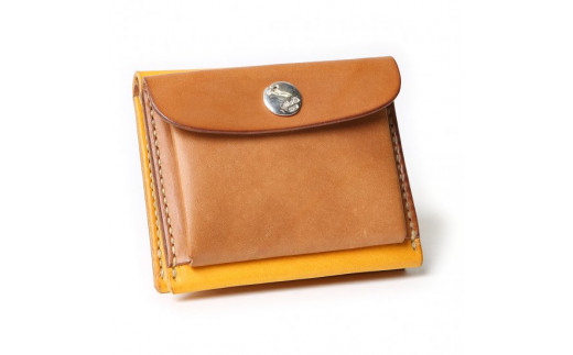 MOTOミニウォレット（YELLOW）　LEATHER & SILVER MOTO　本池秀夫監修