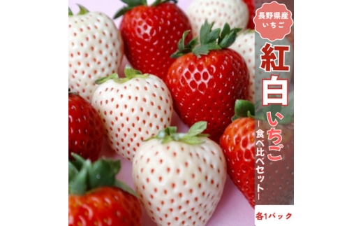 ＜2026年発送＞長野県産　紅白いちごのたべくらべセット　各1パック＜400g＞【1705546】