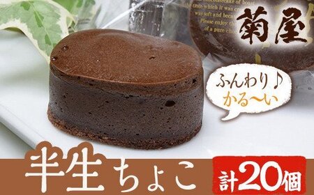 ひとくちチョコケーキの決定版！ 半生チョコケーキ20個 半生チョコケーキ10個×2セット 20個詰合せ おやつのチョコケーキにぴったり!【A-1427H】