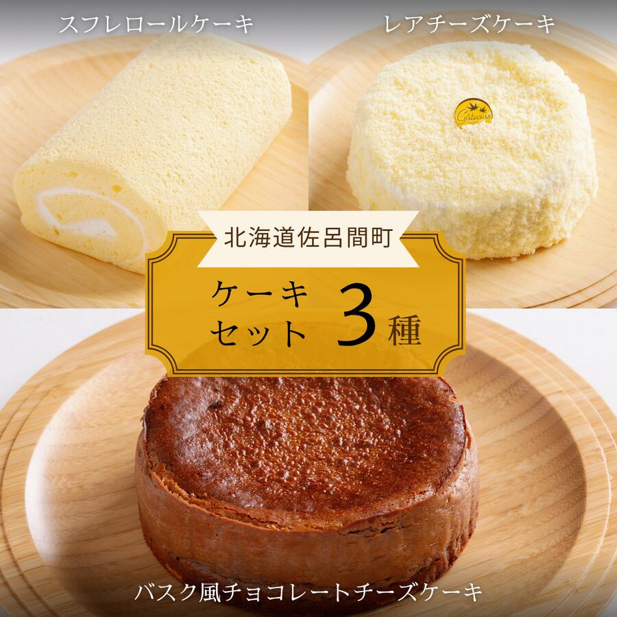 【ふるさと納税】3種のケーキセット 【 ふるさと納税 人気 おすすめ ランキング 菓子 洋菓子ロールケーキ スフレロールケーキ レアチーズケーキ チョコチーズケーキ 北海道 佐呂間町 送料無料 】 SRMJ096